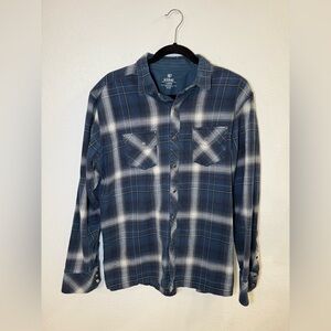 Kuhl Men's Blue Plaid Shirt Size Large